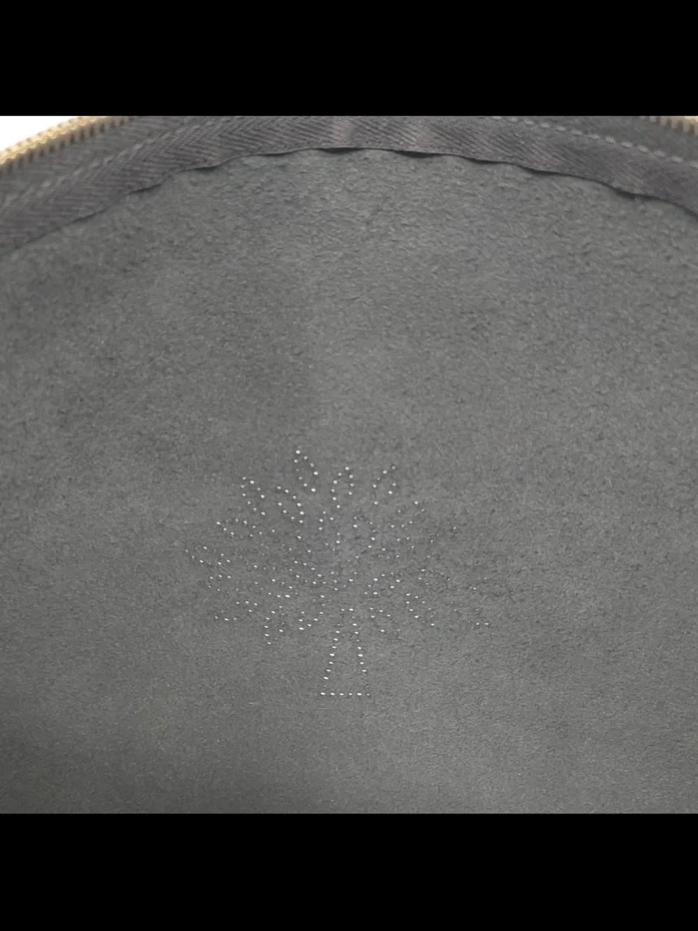 Mulberry Black Leather Toiletry Pouch with Perforated Tree Motif
